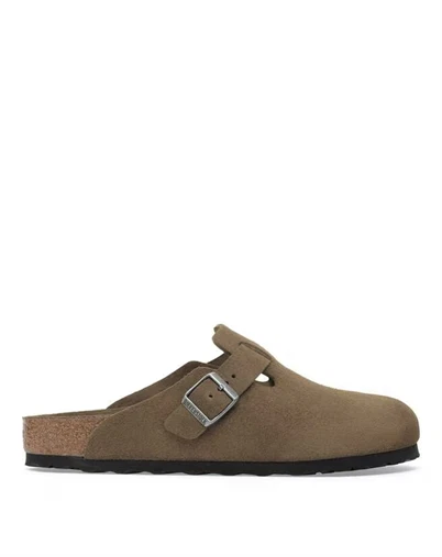 Birkenstock - Boston SF Suede Leather Sandal - Dark Tea Tonal